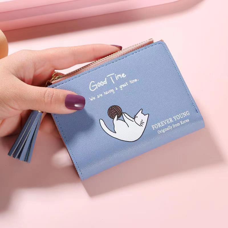 (27AN.ID) Dompet Lipat Wanita AS3011 Dompet Wanita import Murah Lipat Kecil Lucu & Cantik Real Pict-BIRU