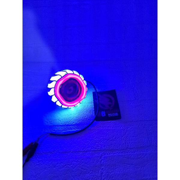 Lampu Projie Depan Besar 3.5 Inch - Lampu LED Rainbow Variasi Running