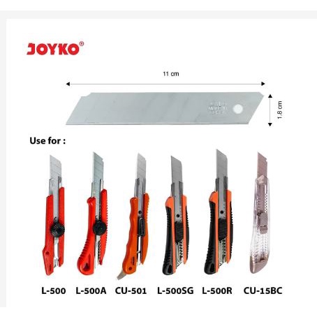 TOSERBA_EMAK -  Cutter Blade Refill Isi Pisau Pemotong Joyko L-150 1 Tube 5 Pcs