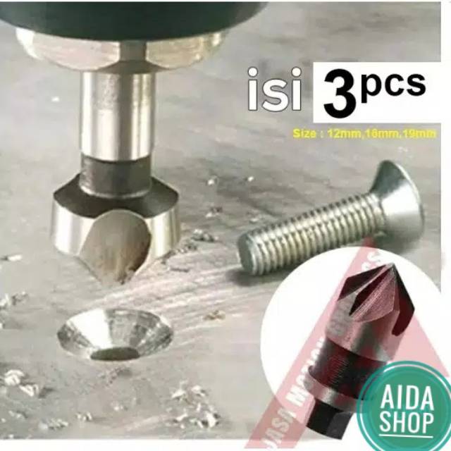 Countersink Besi Set Mata Bor Counter Sink Pembuat Lubang Countersink Besi Set Mata Bor Counter Sink Pembuat Lubang