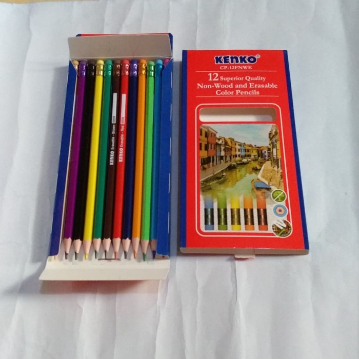 

Hot Sale Pinsil Warna Panjang Kenko Dengan Penghapus Isi 12 Colour Terbatas