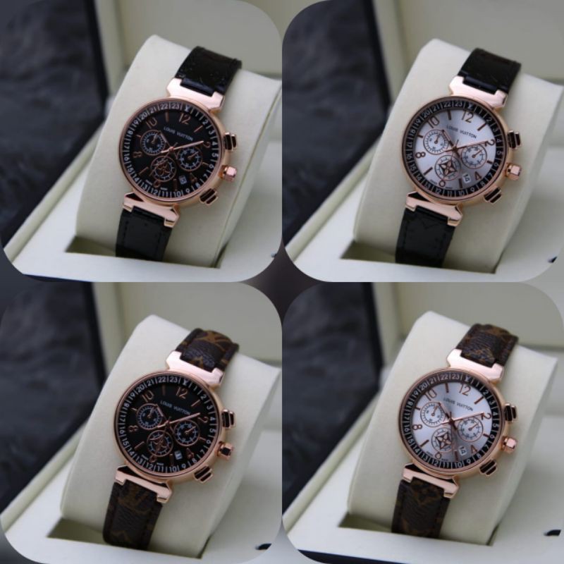 jam tangan terbaru Louis vuitton 3,2cmTali kulitCrono variasi Tgl aktif