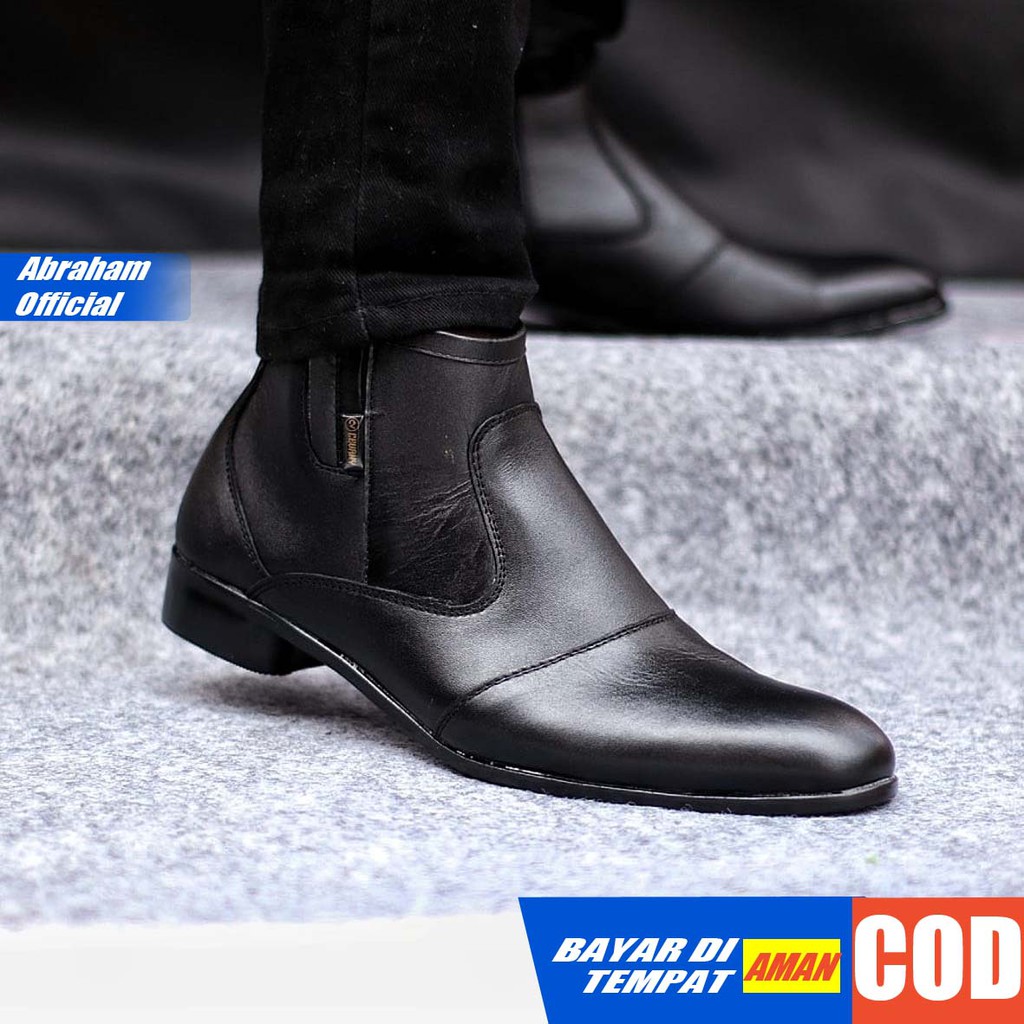 ABRHM FOX Sepatu Formal Pria Sepatu Pantofel Kulit Asli Sepatu Pria Casual Sepatu Kasual Cowok / Cowo Oxford Kerja Kantor Kuliah Kondangan Gaya Keren Kekinian Original Murah Terlaris