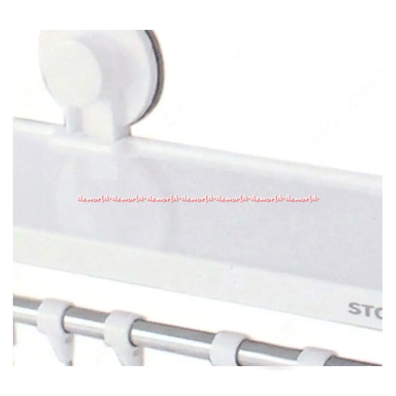 Stora Suction Shelf With 6 Hooks Rak Dengan 6Gantungan Tanpa Paku