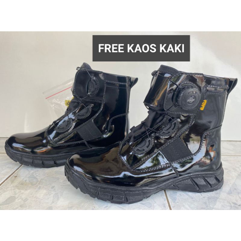 SEPATU PDH MIDTRACK TALI PUTAR KULIT MENGKILAP TERBARU SOL WB MEREK ALAZKA