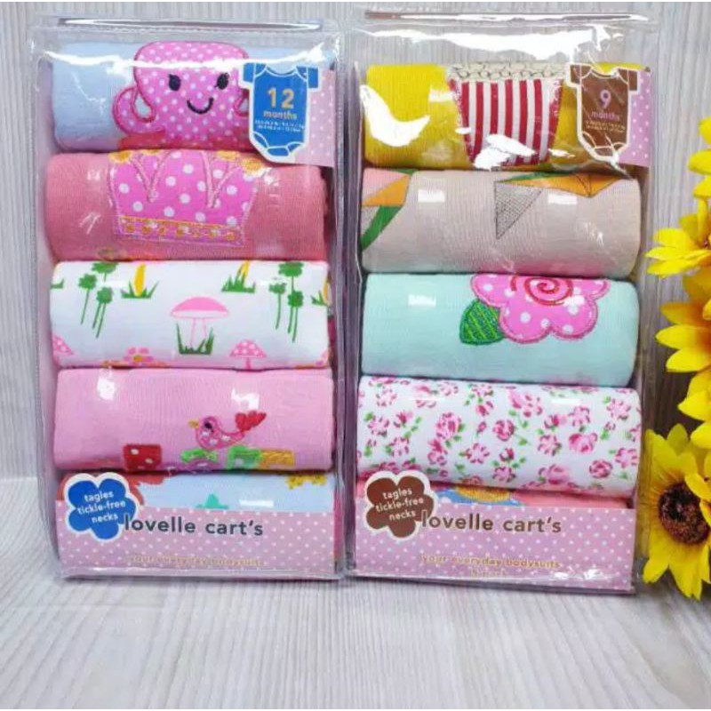 grosir 1pak(5pcs)_ jumper bayi size 3-6-9-12 mont / jumper pendek Lovely