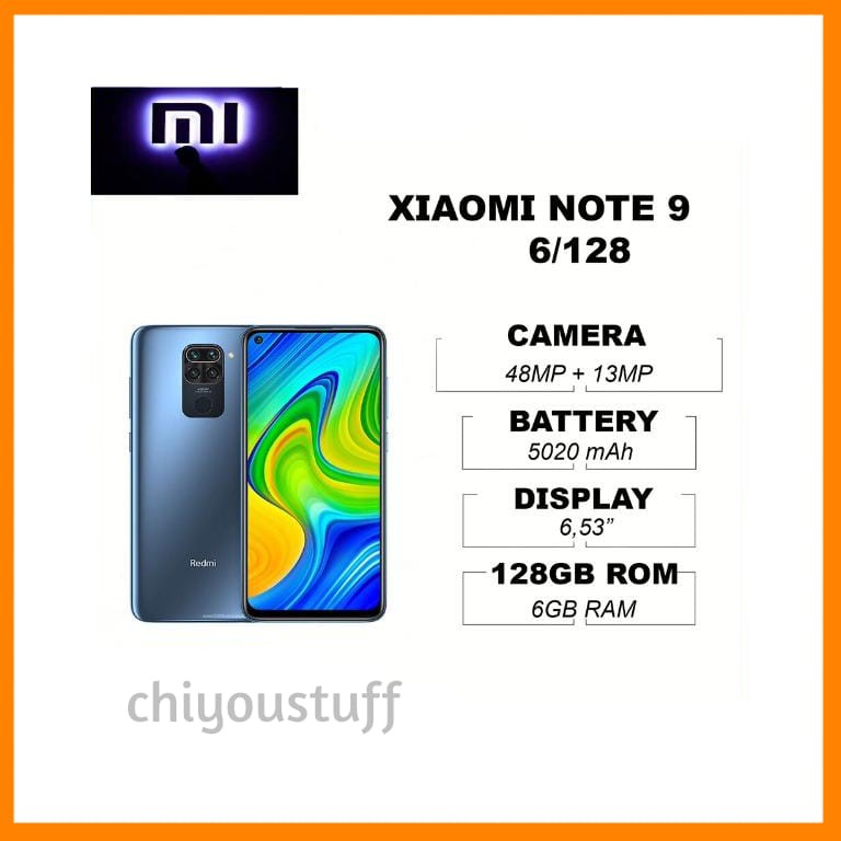 XIAOMI REDMI NOTE 9 6/128 6GB RAM 128GB ROM GARANSI RESMI