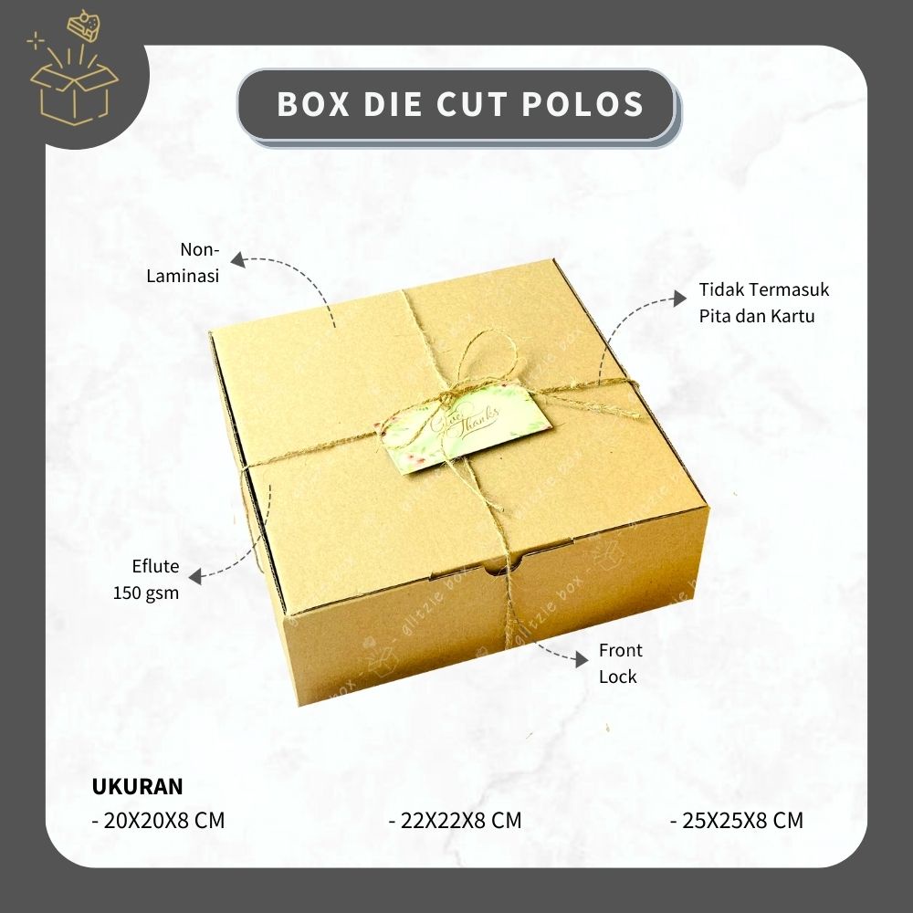 

(10 pcs) BOX DIE CUT POLOS EFLUTE | Dus Kemasan Pudding - Box Packing Hampers - Gift Box - Dus Packing - Box Kue Lapis Legit - Box Marmer Cake