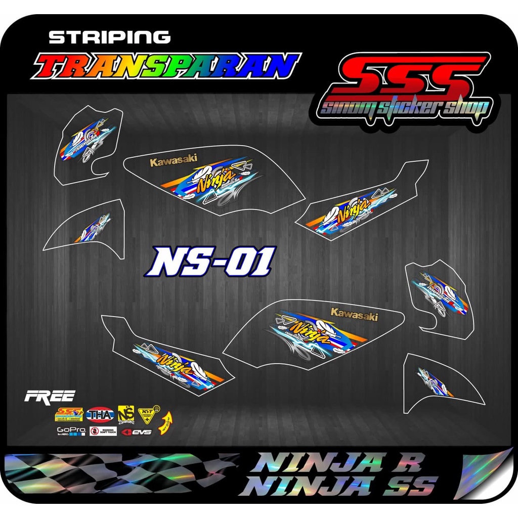 Ninja Stiker Striping Transparan Hologram Ninja R/SS Kode NS-01