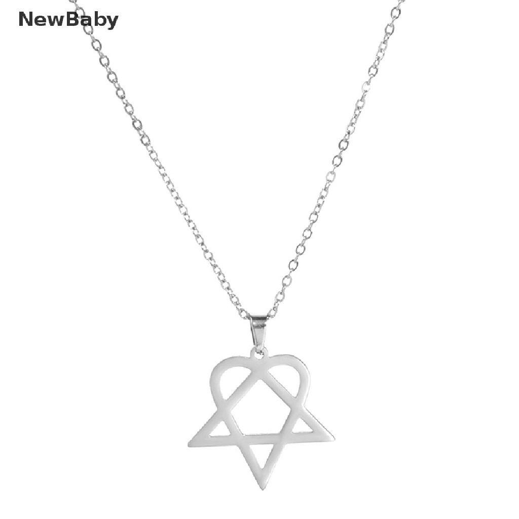 Kalung Rantai Dengan Liontin Hati / Bintang Bahan Stainless Steel Untuk Bayi
