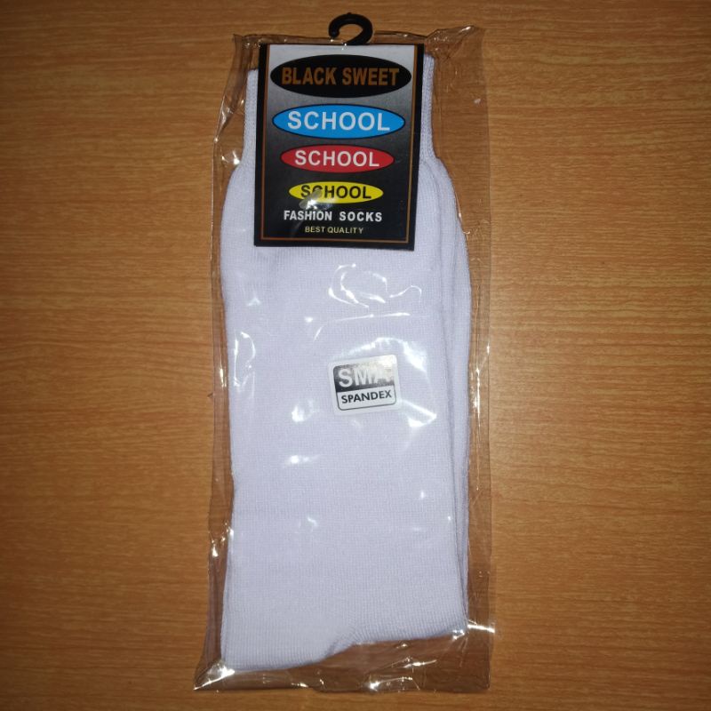 kaos kaki sekolah pelajar sma smp sd putih sweet