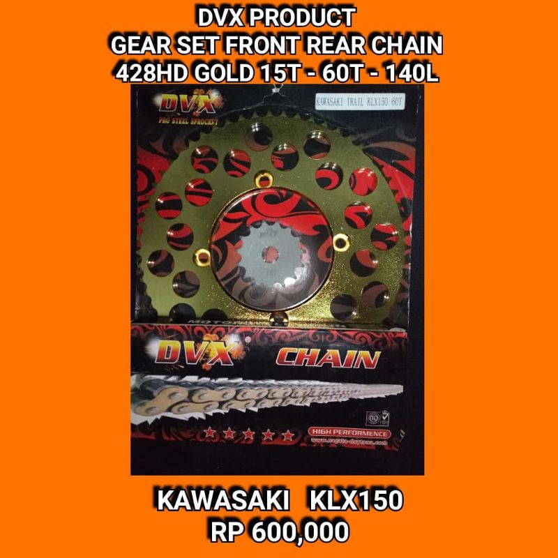GEAR GIR SET KLX150 428-15T/60T/140L DVX RACING