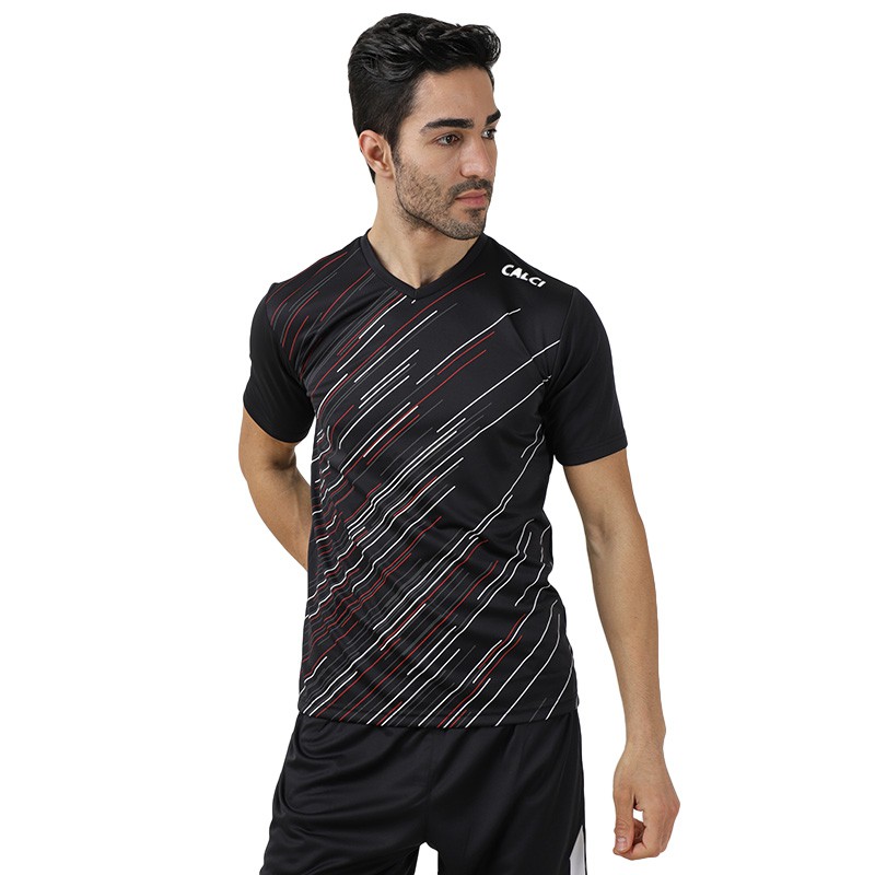 Calci Baju Titan Jersey - Black Red Tone