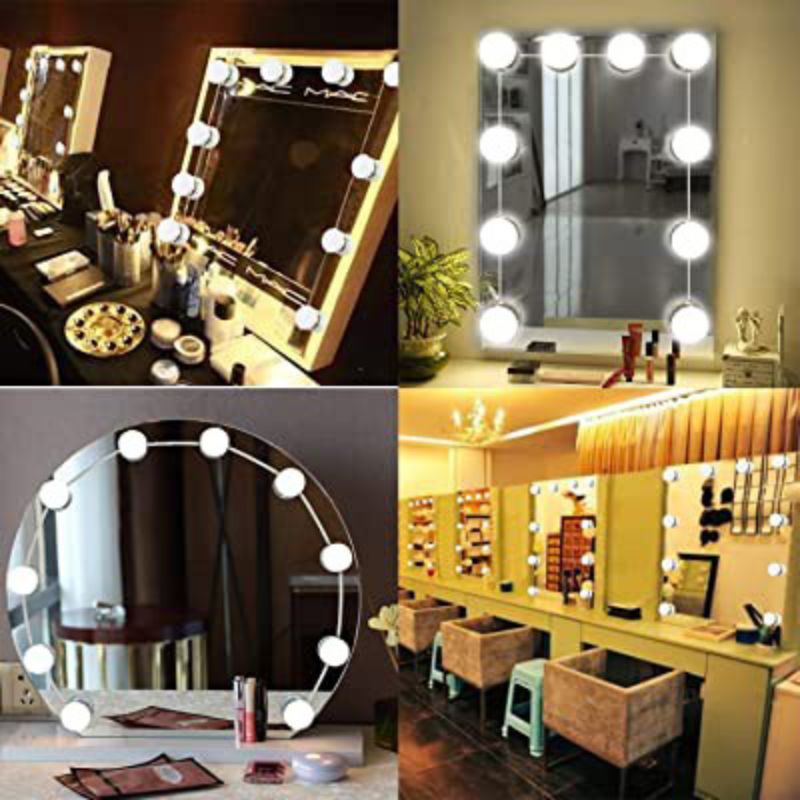 [3Warna] Lampu Vanity Lampu Makeup/Lampu kaca Lampu Vanity Mirror LED CERMIN tempel