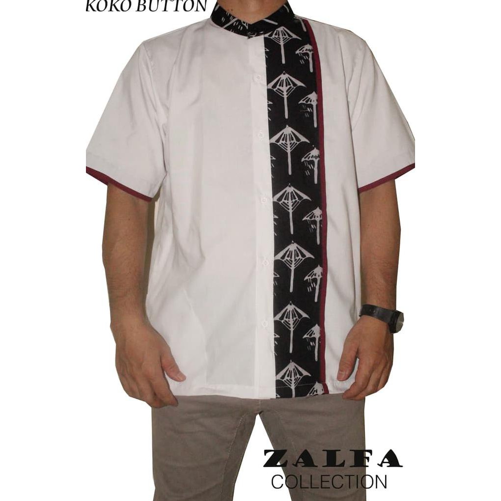 Baju Koko Muslim Pria Dewasa Lengan Pendek - Abu-Abu