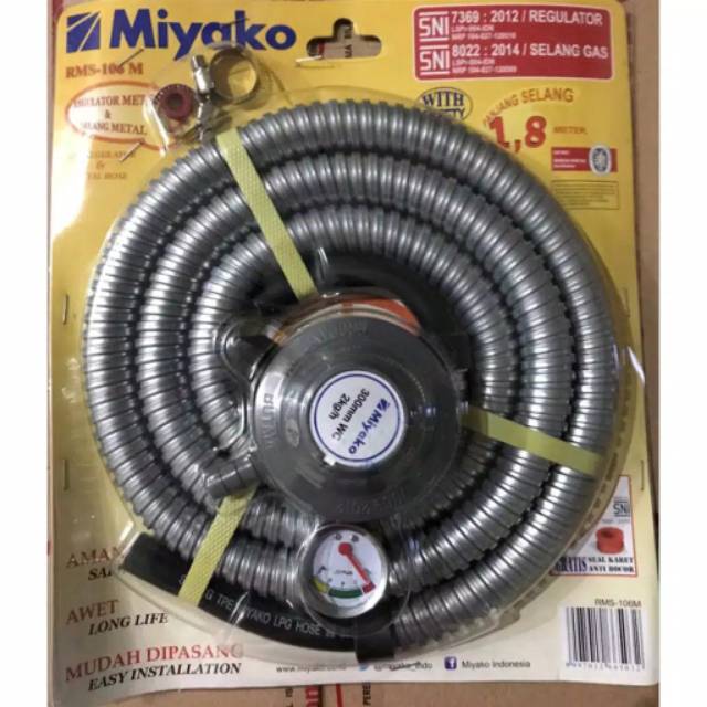 MIYAKO selang Paket Gas Regulator Meter SNI RMS106