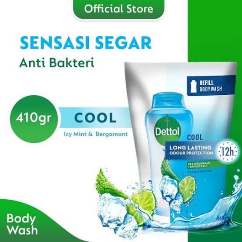 Dettol body wash refill 410ml sabun cair