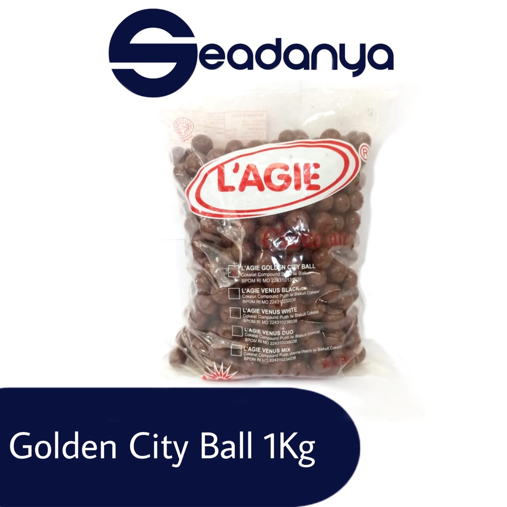 

L'AGIE GOLDENCITY BALL 1KG - PERMEN COKLAT - BISCUIT COKLAT