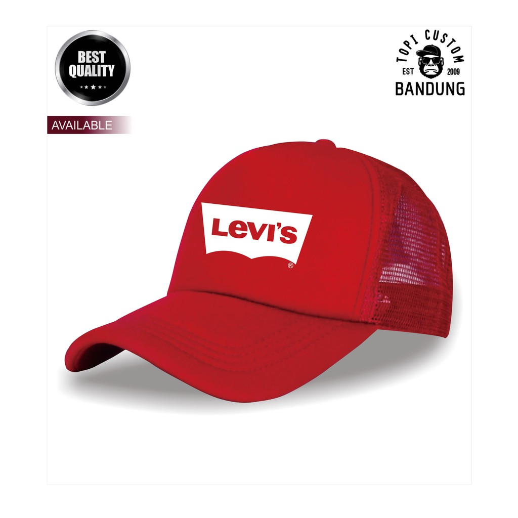 Topi Trucker LEVIS Pria Wanita Topi Jaring Jala LEVIS Trucker Cap Bisa Tulis Nama Bisa COD Gratis Masker Original High Premium Qualit