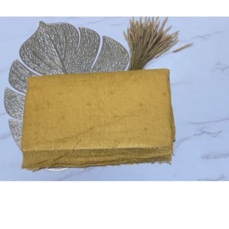 pashmina kusut polos / hijab pashmina crinkle premium-Gold romansa