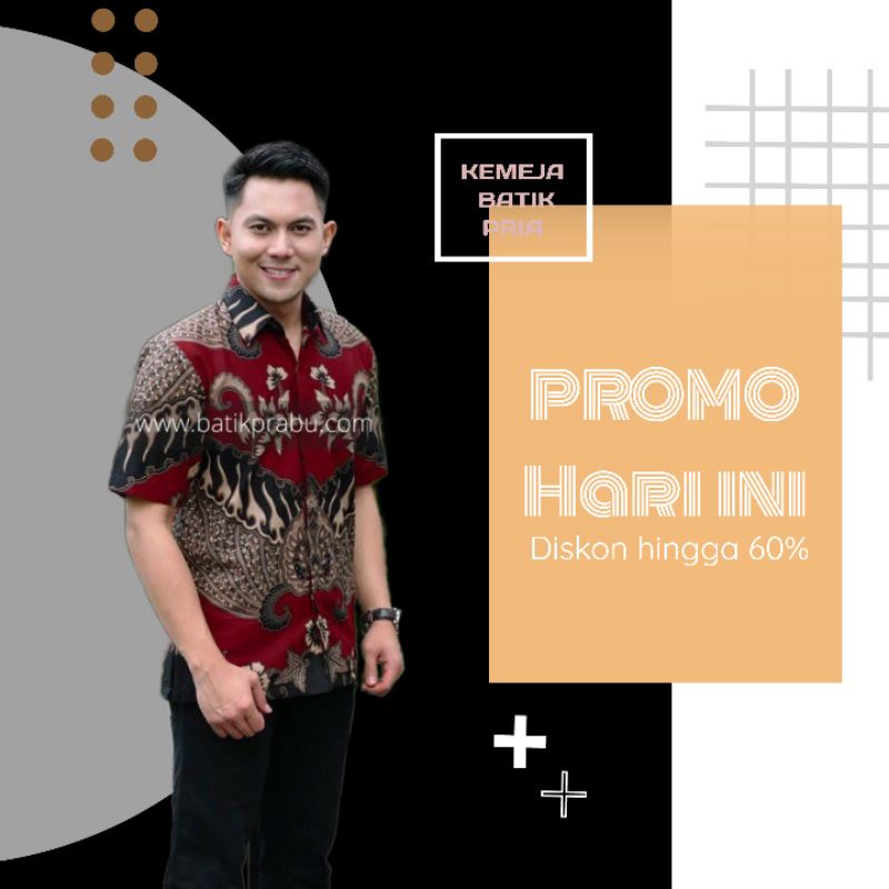 Batik couple Kemeja Batik pria lengan pendek Batik Premium motif garuda Fit Reguler size S M L XL XXL