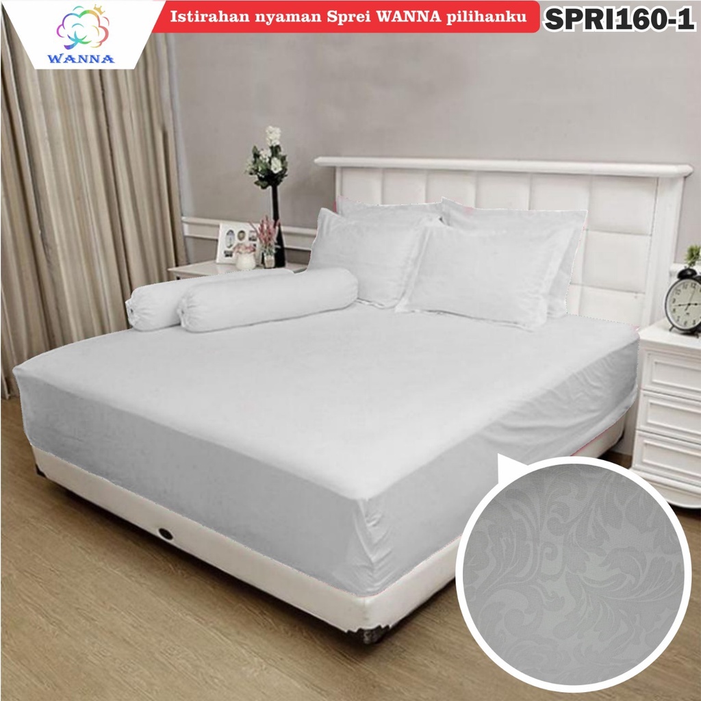 Sprei Polos Embos 160x200cm Seprei Halus Adem Tidak Luntur Sprei Ori Wanna