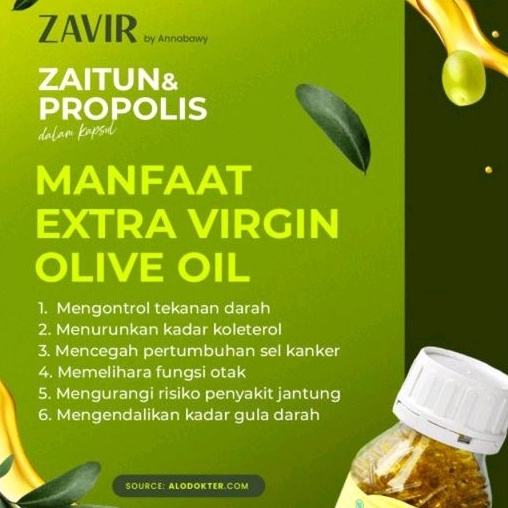 Minyak Zaitun Virgin plus Propolis ZAVIR 200 Kapsul