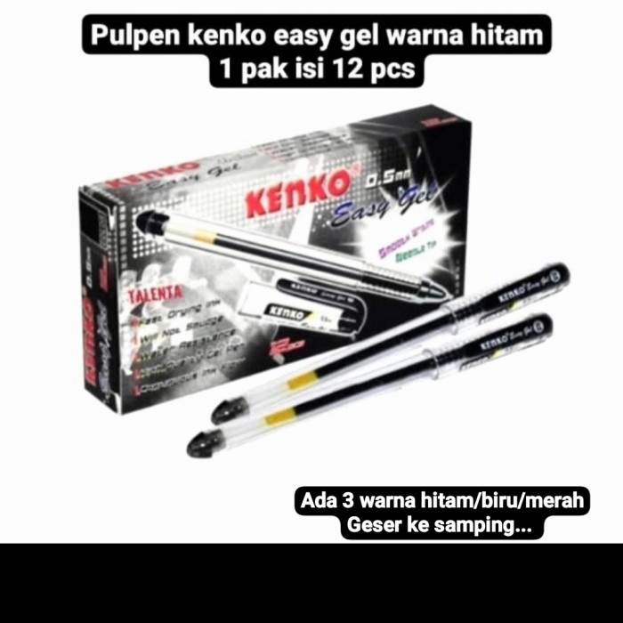 

Eklusif Pulpen Kenko Easy Gel 0,5 Mm Hitam Hemat