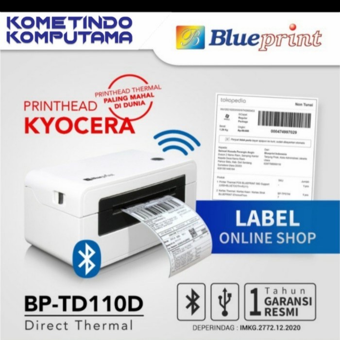 BL-DTS1021271W Direct Thermal Sticker CF 102x127 mm isi 500pcs CF BLUEPRINT LITE Label Resi Online