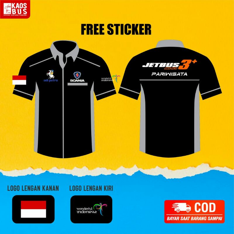 Kemeja Pria Kemeja Cowok Kemeja Bismania Kemeja Bus Mania Jetbus 3 SHD