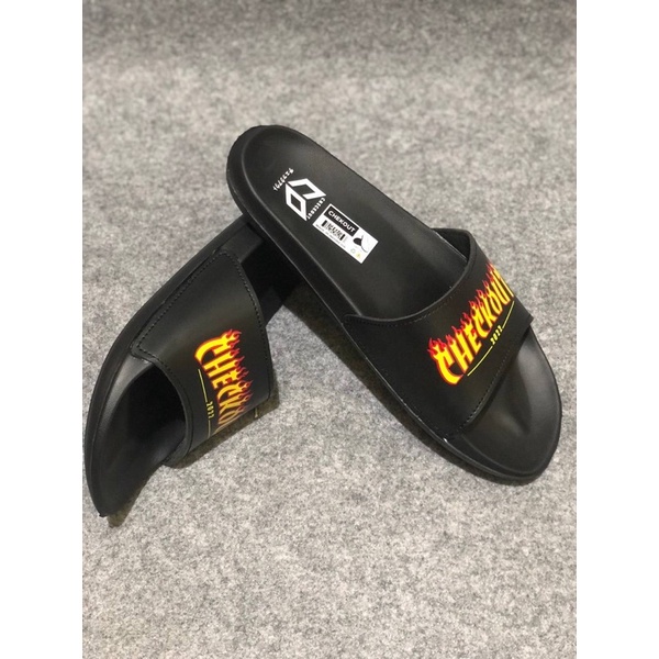 SANDAL SLIDE CHECKOUT WAVE PRIA WANITA