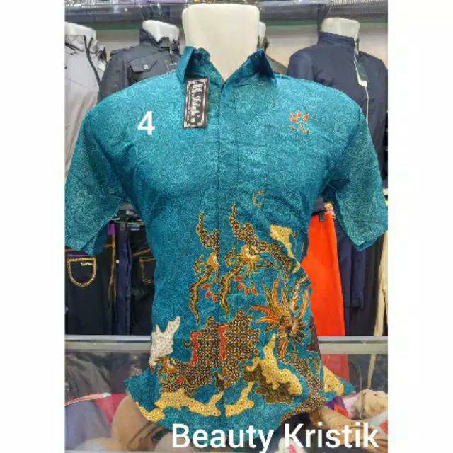 Kemeja Batik Lengan Pendek Bahan Satin