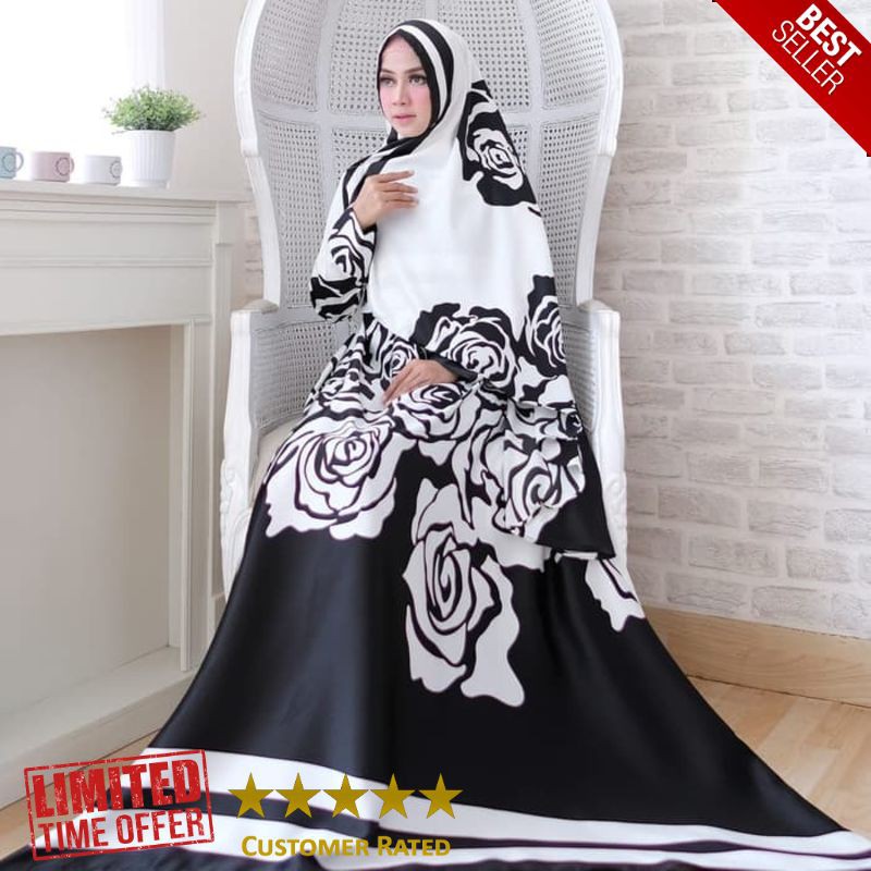 HOT [ALULA SYARI BW NI] Gamis Wanita Maxmara Putih Tulang