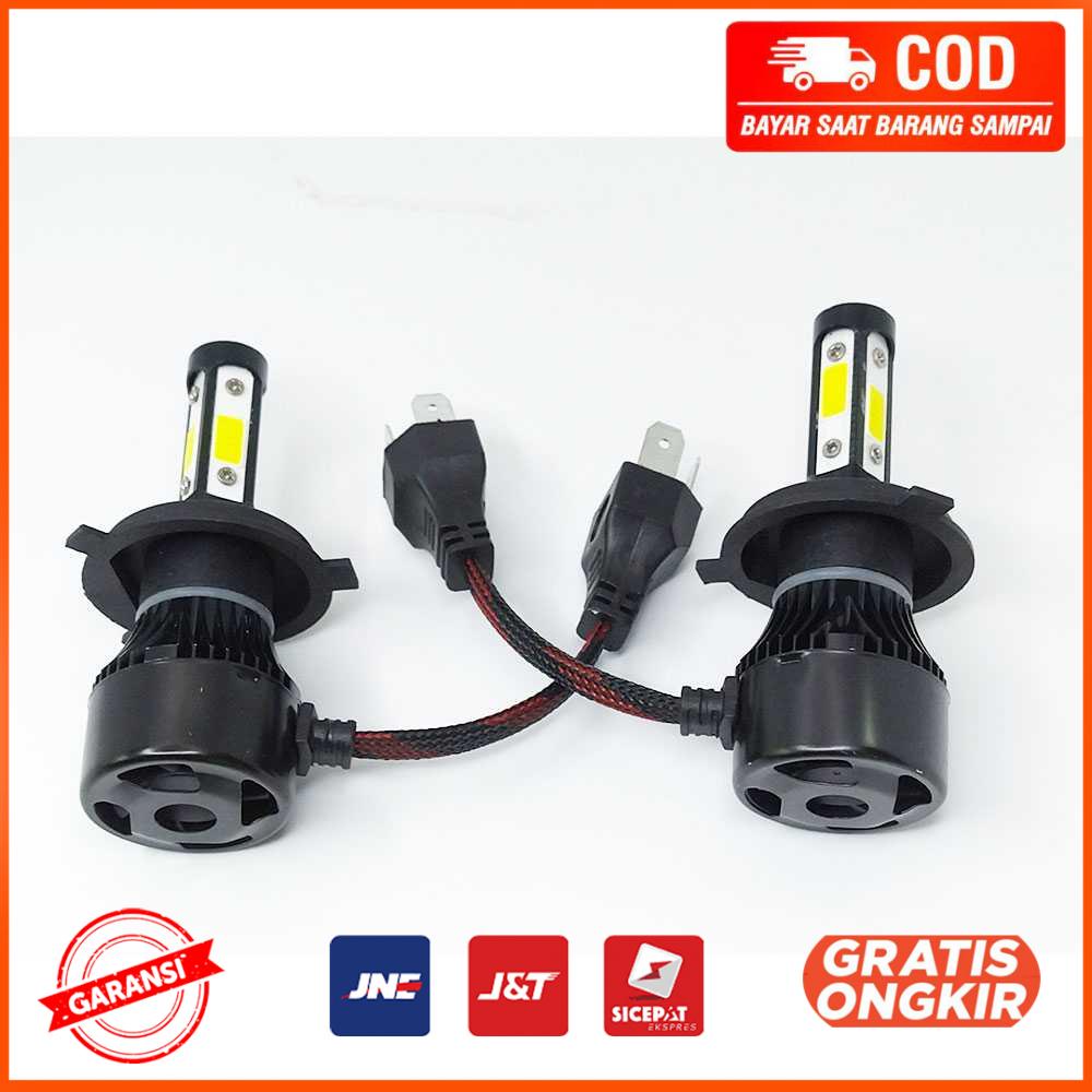 Lampu Mobil LED COB Headlight H4 Cool White 2 PCS