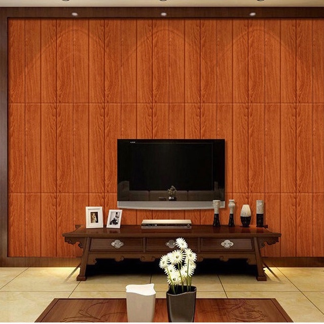 （COD ）Wallpaper 3D FOAM / Motif Kayu Wood Foam Dekorasi Kamar Murah High Quality 70x70cm-1