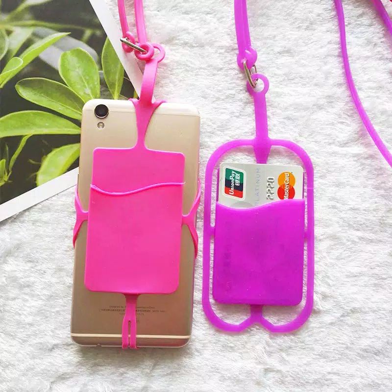 SALE - Mrcaisen Case casing GANTUNGAN HP CARD handphone kartu di leher silikon silicone