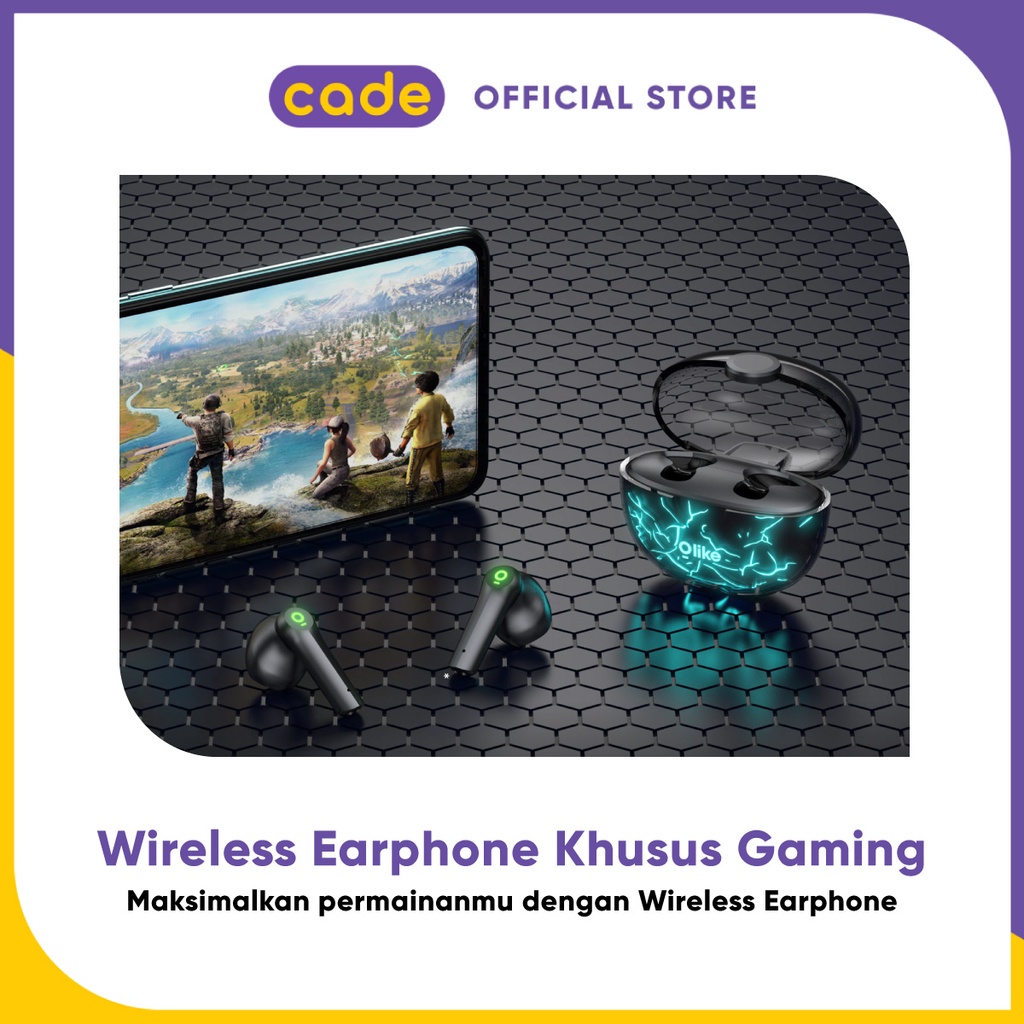 Olike Hero Bolt TWS Pro Gaming Bluetooth Headset Cool Lighting Low Latency 40ms Stereo Sound Effect Garansi Resmi 6 Bulan - CADE Official Accessories OH-T1H-2