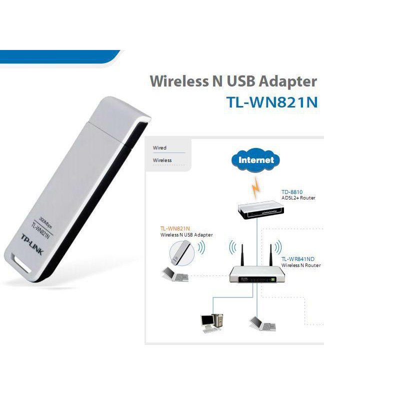 Tp-Link TL-WN 821N 300Mbps Wereless N Usb Adapter