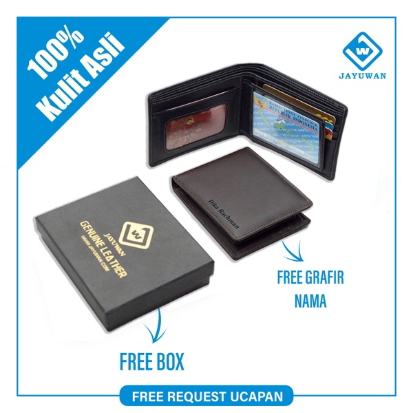 Jayuwan Dk1 Dompet Kulit Pria Asli Free Grafir Nama