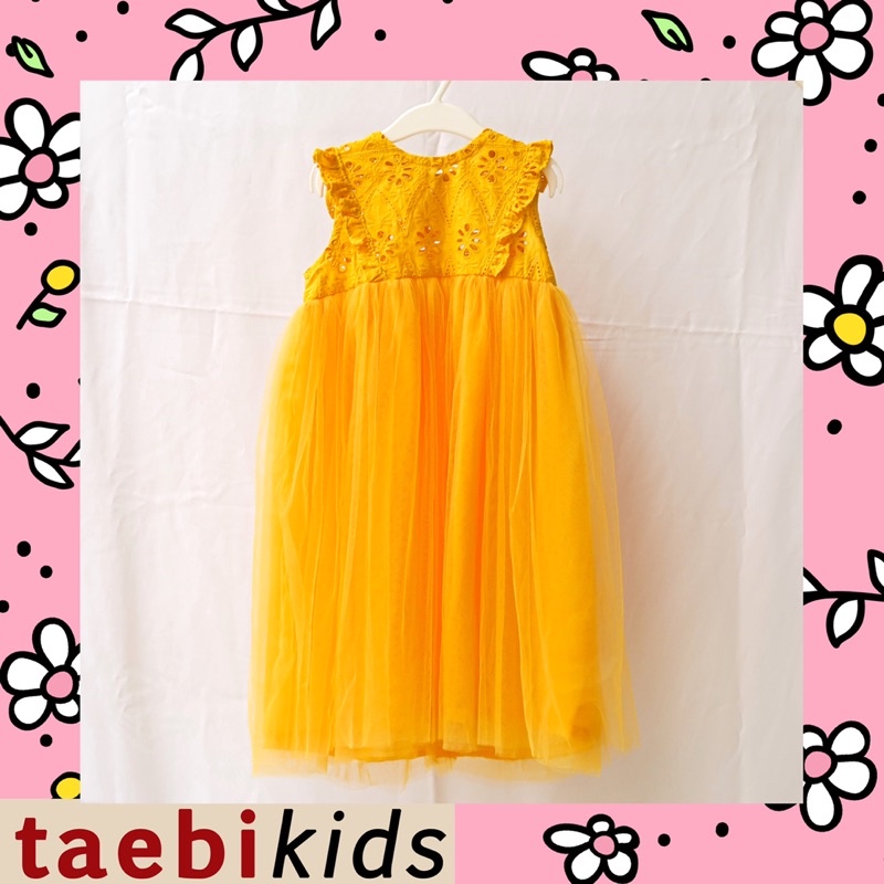 Kids Mini Dress Formal Tulle Korea Dress Anak Tile
