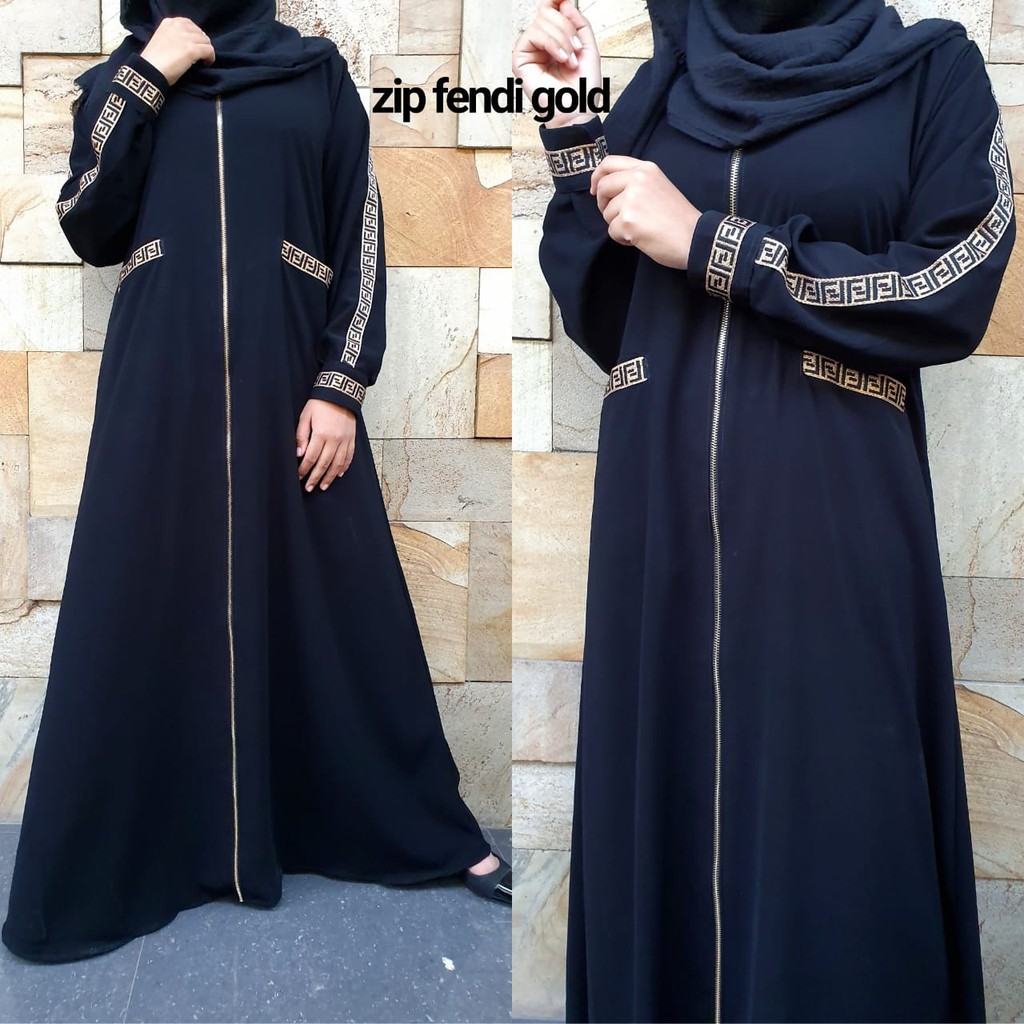 murah gamis turkey-jubah turkey- busana muslim - abaya remaja terbaru-abaya arab kekinian-abaya turki terbaru-motif  zy fendi gold (br 162)