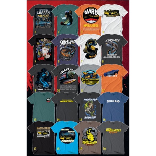 KAOS CHANNA | T-SHIRT IKAN CHANNA | MARU LIMBATA PULCHRA BARCA AURANTI