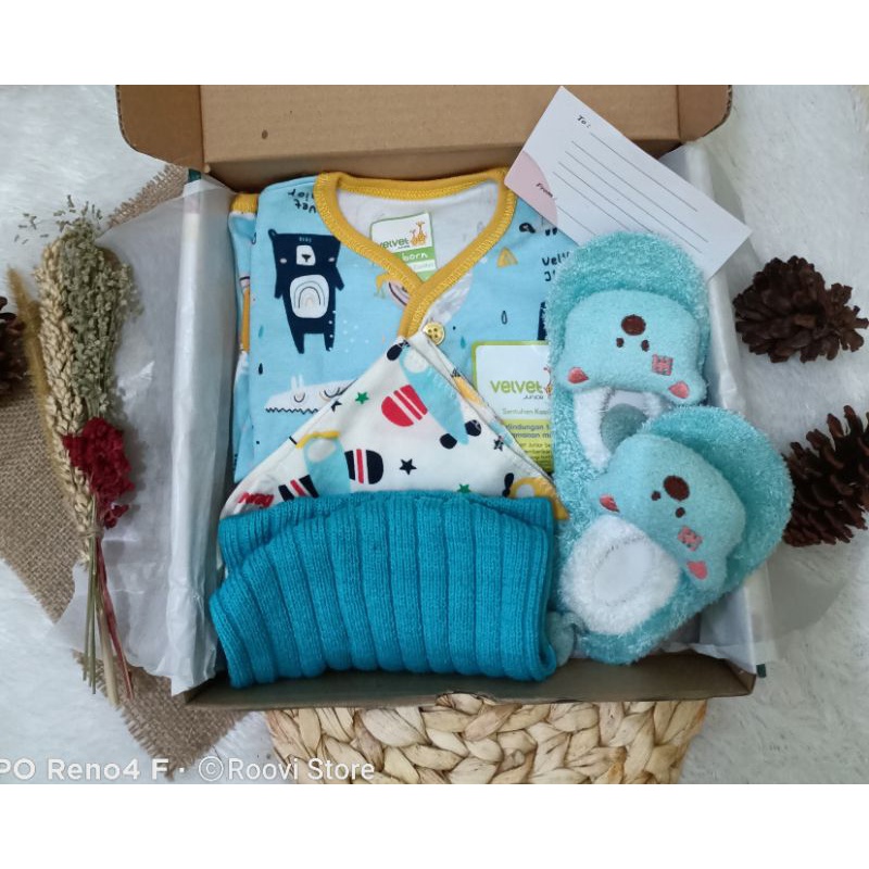 Hampers Kado Bayi Baru Lahir Newborn 0-3 bulan Velvet junior Libby  Baju  Bayi Cewek Cowok-3