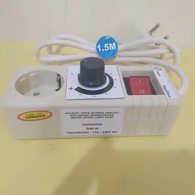 DIMMER AC 2000 WAT PENGATUR KECEPATAN BOR GERINDA LAMPU KIPAS