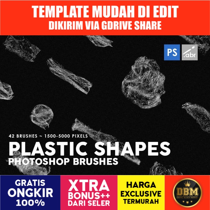 42 Plastic Shapes - Photoshop Stamp Brushes