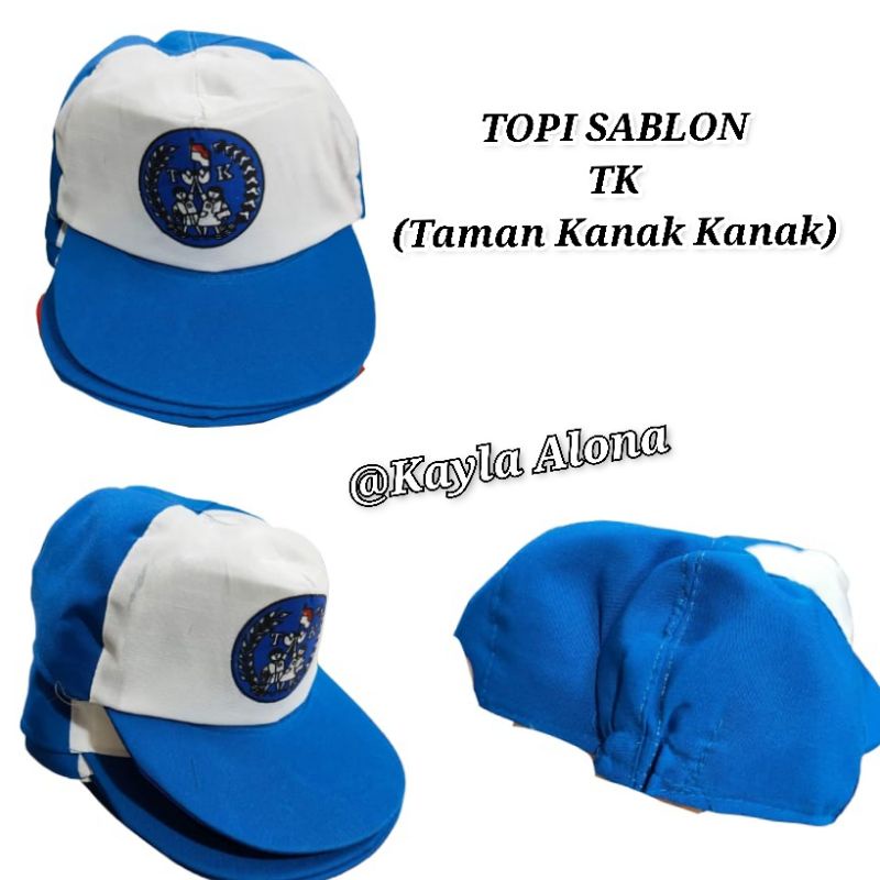 TOPI SABLON TK Warna : Biru Electic + Putih