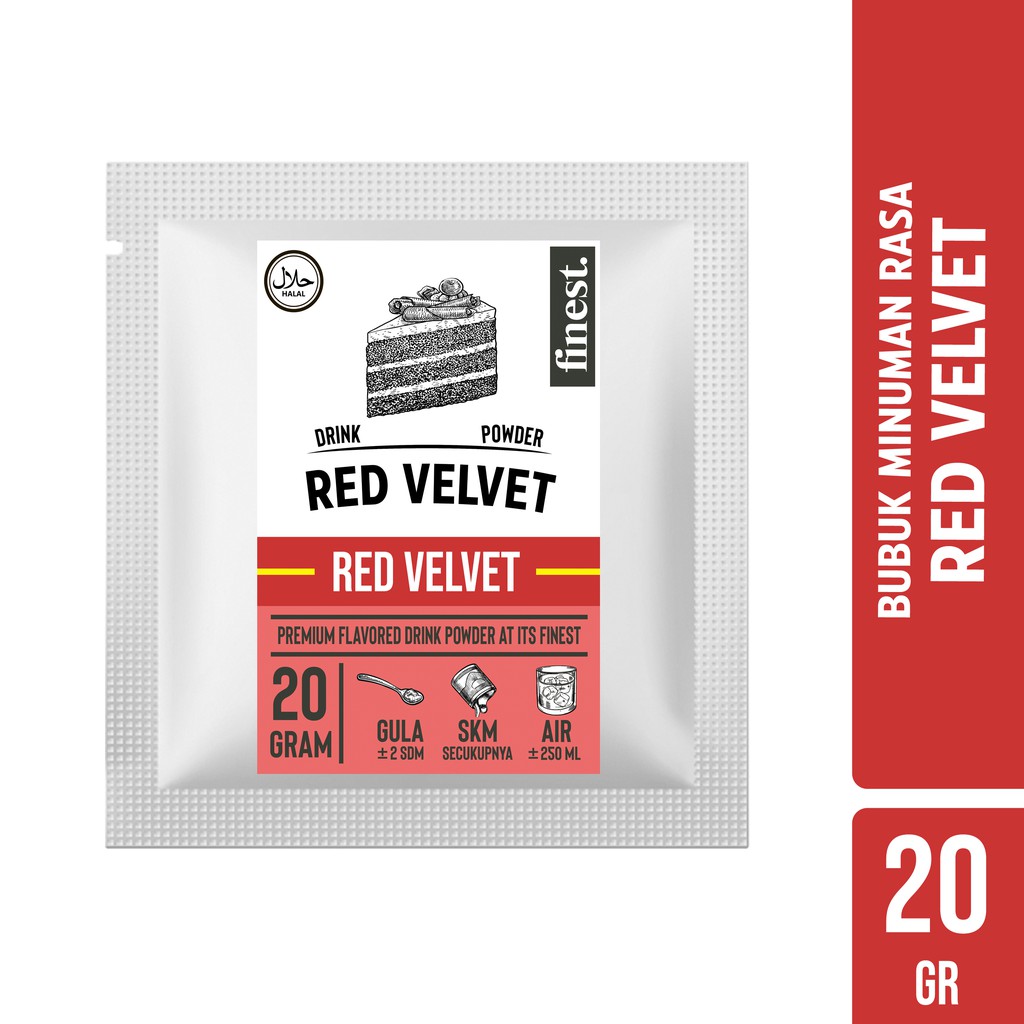 

Bubuk Minuman Rasa Red Velvet Drink Powder Kemasan Sachet 20 Gram