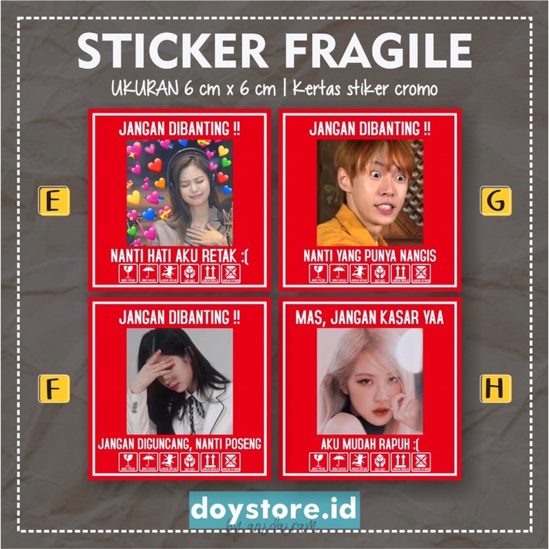 [BACA DESKRIPSI] Stiker Fragile Jangan Dibanting Lucu | Stiker Thank you Murah