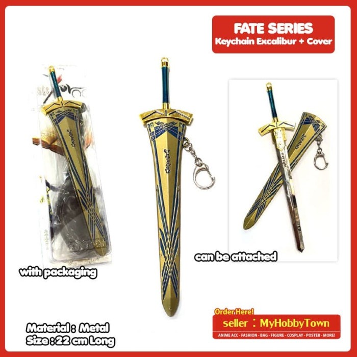 Gantungan Kunci - Gantungan Kunci Anime Fate Pedang Saber Excalibur Cover Gold