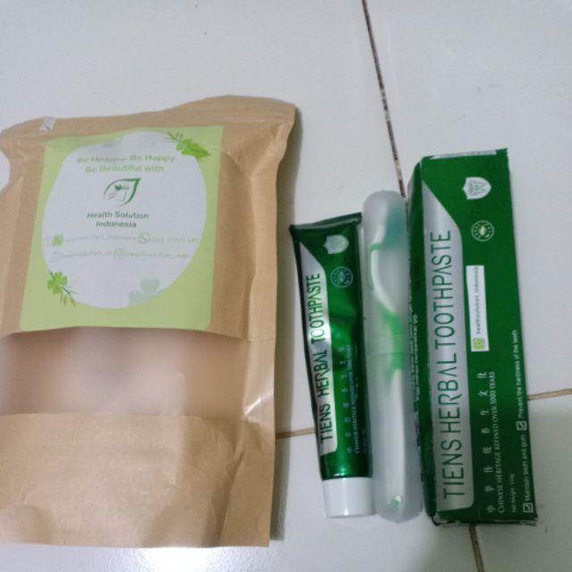 1 Pack Tiens Tianshi Original Tothpaste Pasta Gigi Original Herbal Free Sikat Gigi  Pemutih Gigi